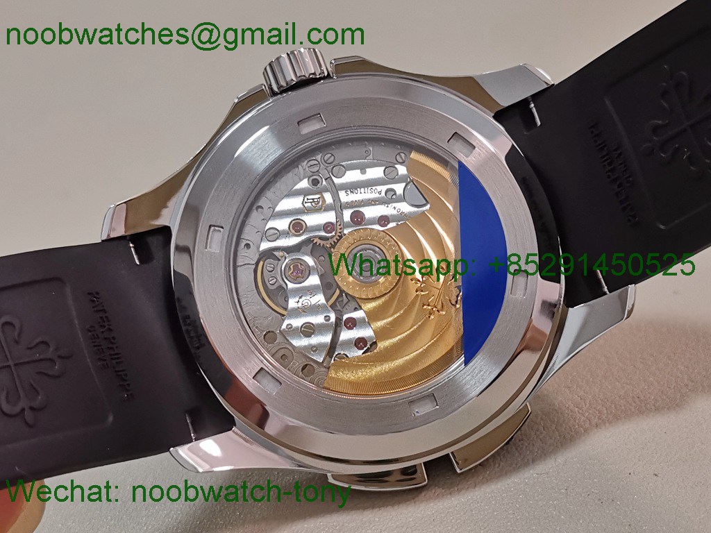 Replica Patek Philippe Aquanaut 5164A ZF SuperCLone Best Black Dial on Black Rubber Strap A324