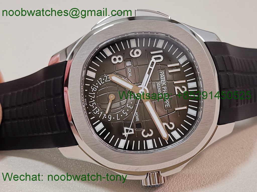 Replica Patek Philippe Aquanaut 5164A ZF SuperCLone Best Black Dial on Black Rubber Strap A324