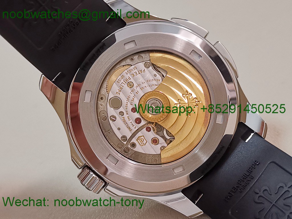 Replica Patek Philippe Aquanaut 5164A ZF SuperCLone Best Black Dial on Black Rubber Strap A324
