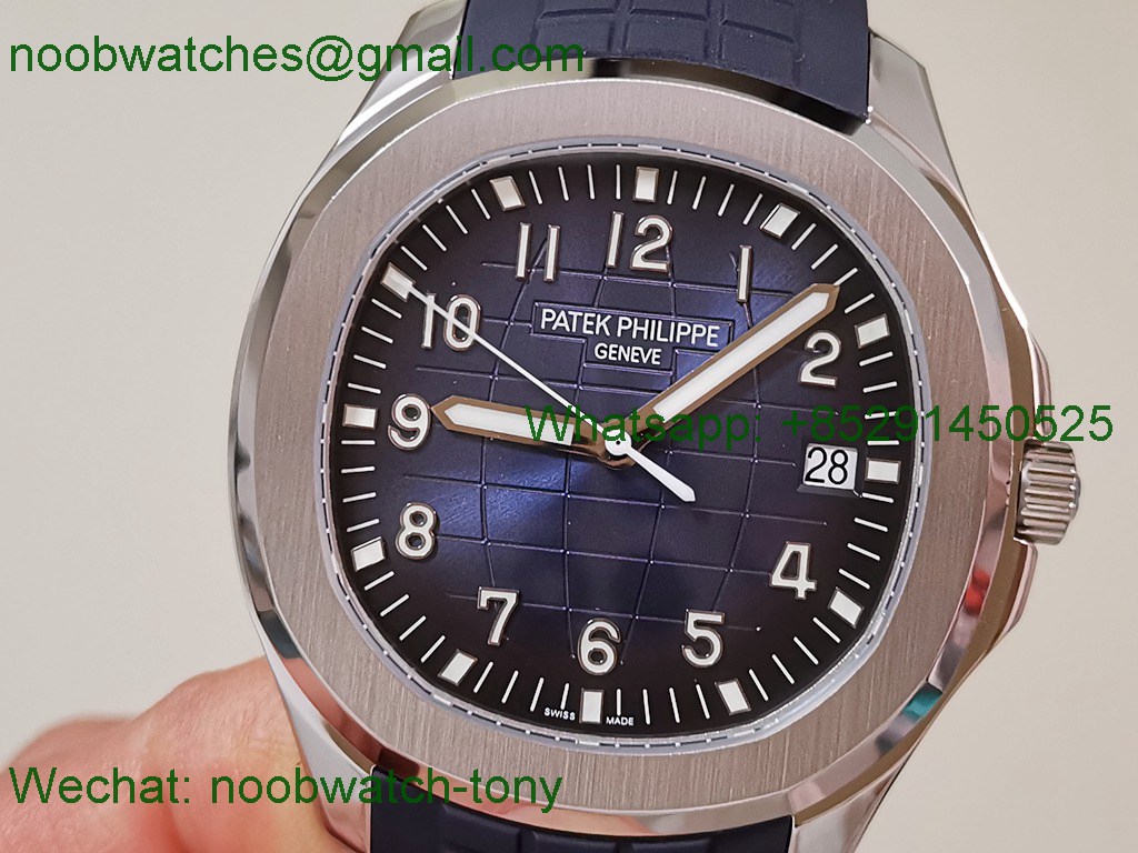 Replica Patek Philippe Aquanaut 5168G 42mm 3KF SuperClone Best Blue Dial Rubber A330 V3