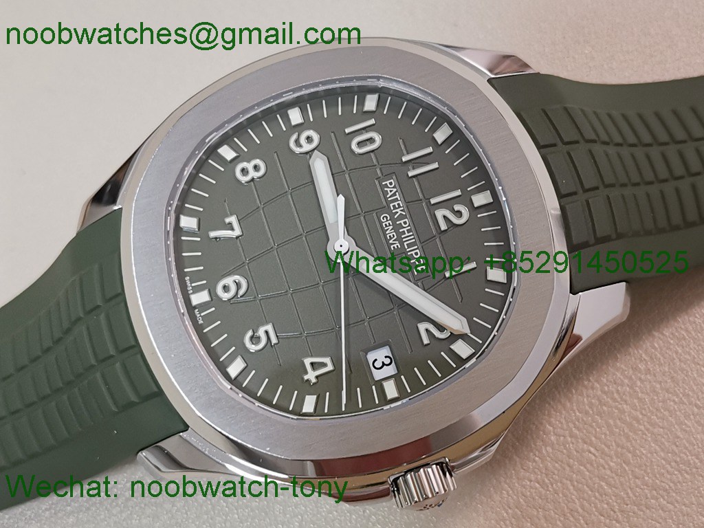 Replica Patek Philippe Aquanaut 5168G 42mm 3KF SuperClone Best Green Dial Rubber A330 V3