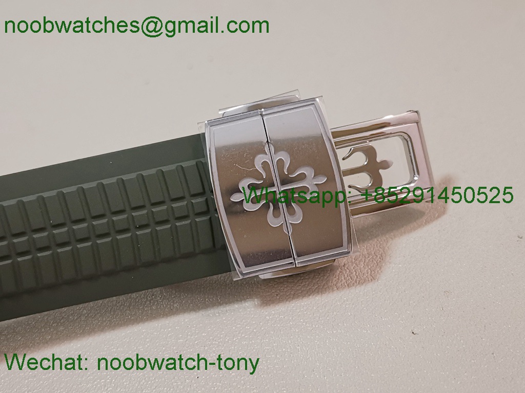 Replica Patek Philippe Aquanaut 5168G 42mm 3KF SuperClone Best Green Dial Rubber A330 V3