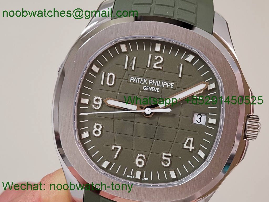 Replica Patek Philippe Aquanaut 5168G 42mm 3KF SuperClone Best Green Dial Rubber A330 V3
