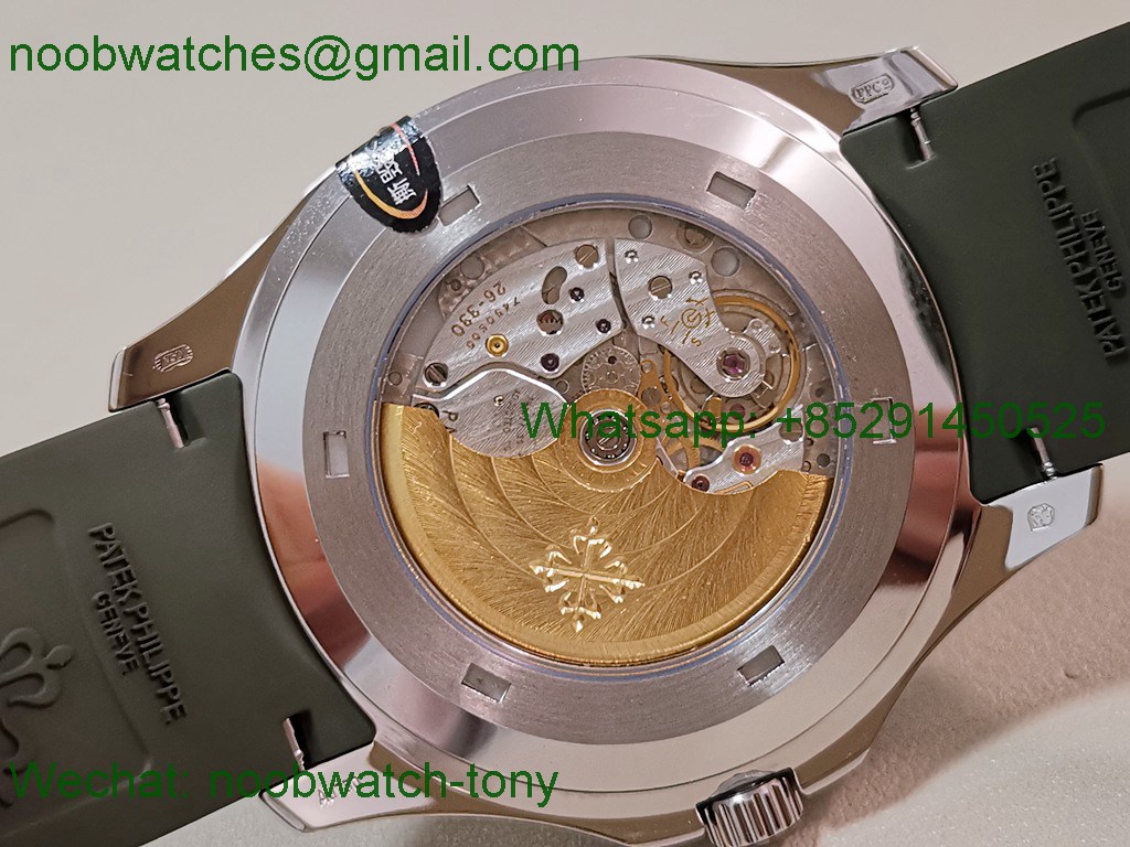 Replica Patek Philippe Aquanaut 5168G 42mm 3KF SuperClone Best Green Dial Rubber A330 V3