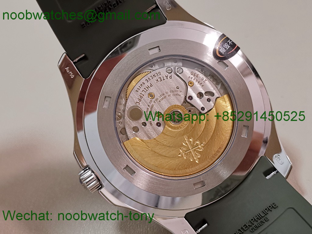 Replica Patek Philippe Aquanaut 5168G 42mm 3KF SuperClone Best Green Dial Rubber A330 V3