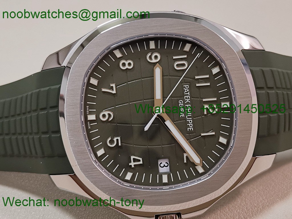 Replica Patek Philippe Aquanaut 5168G 42mm 3KF SuperClone Best Green Dial Rubber A330 V3