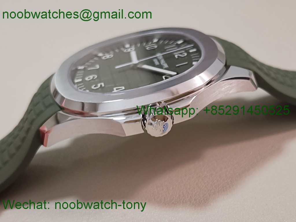 Replica Patek Philippe Aquanaut 5168G 42mm 3KF SuperClone Best Green Dial Rubber A330 V3