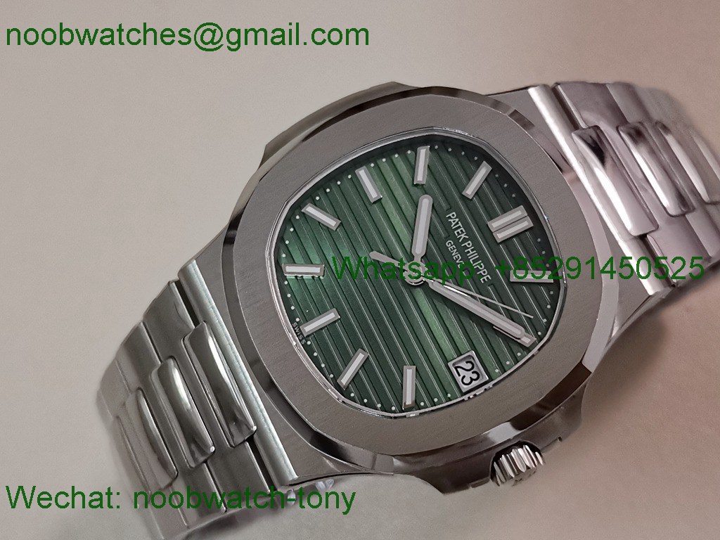 Replica Patek Philippe Nautilus 5711 3KF SuperClone Best Green Textured Dial on SS Bracelet A324 V2