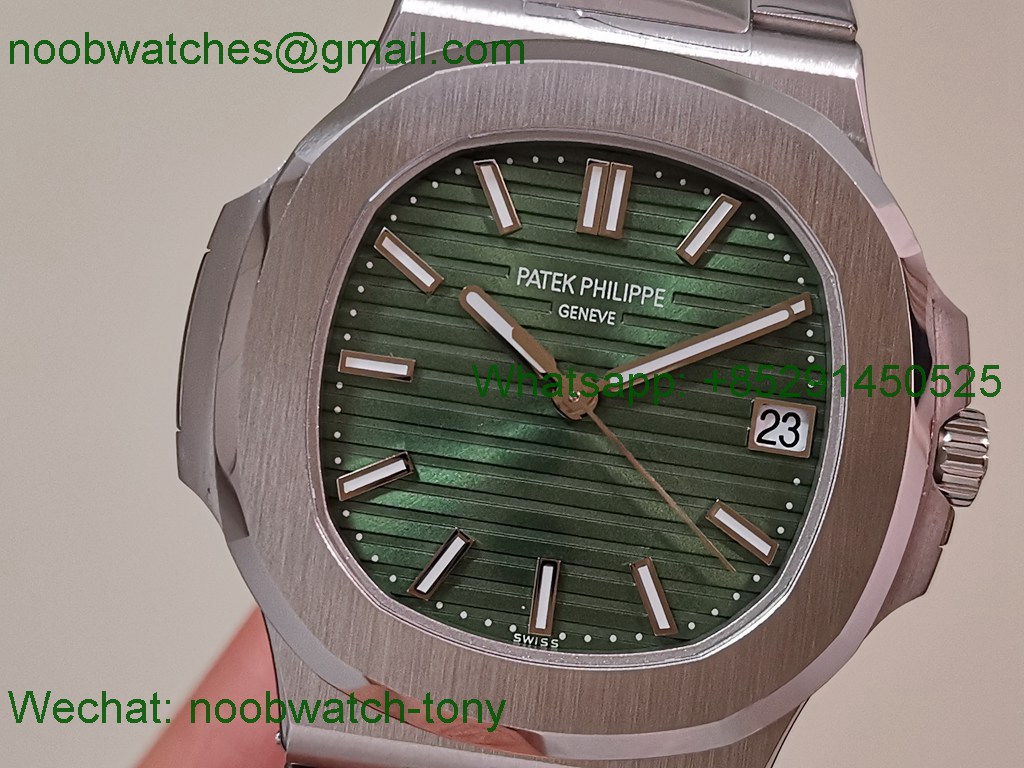 Replica Patek Philippe Nautilus 5711 3KF SuperClone Best Green Textured Dial on SS Bracelet A324 V2