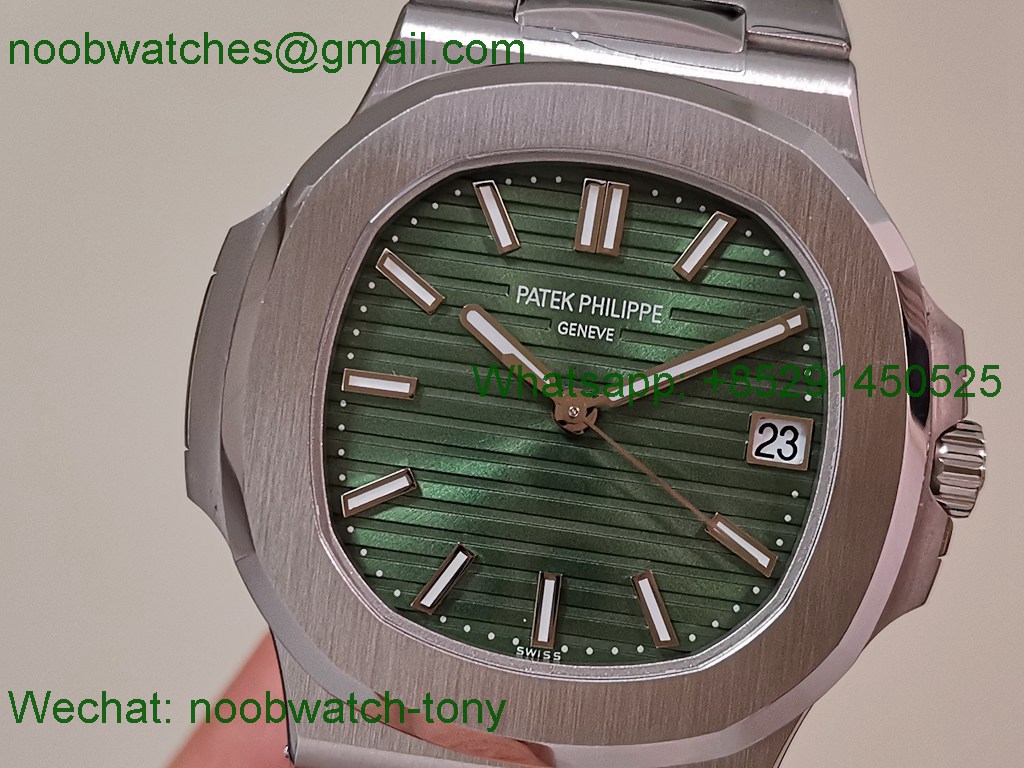 Replica Patek Philippe Nautilus 5711 3KF SuperClone Best Green Textured Dial on SS Bracelet A324 V2