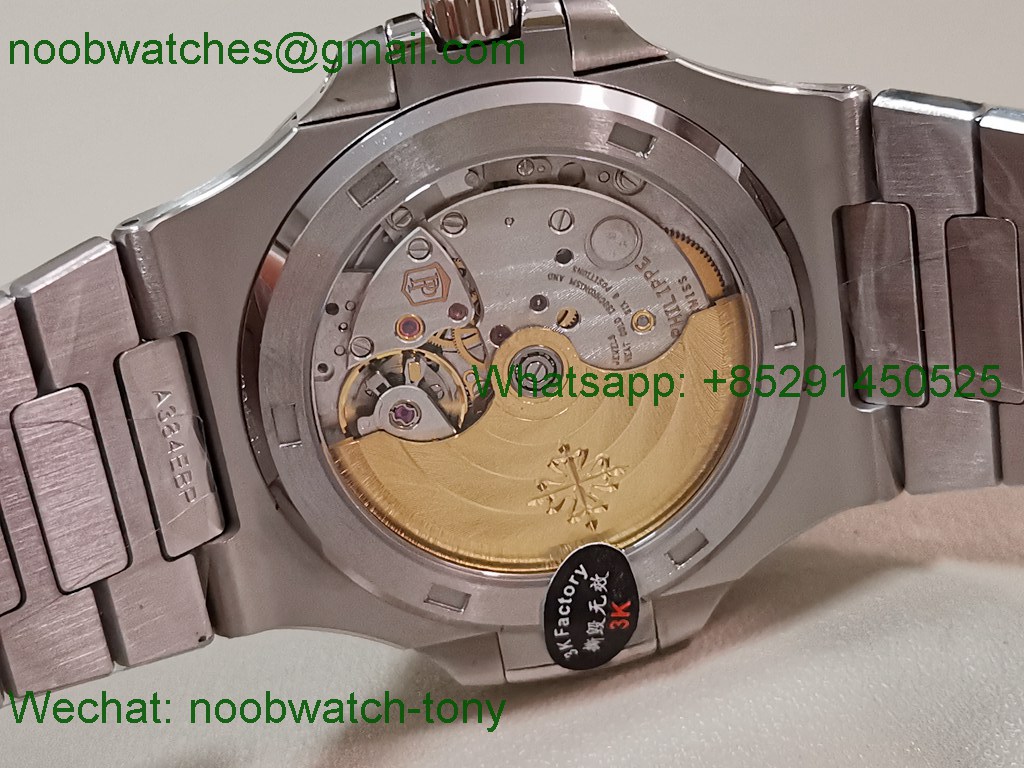 Replica Patek Philippe Nautilus 5711 3KF SuperClone Best Green Textured Dial on SS Bracelet A324 V2