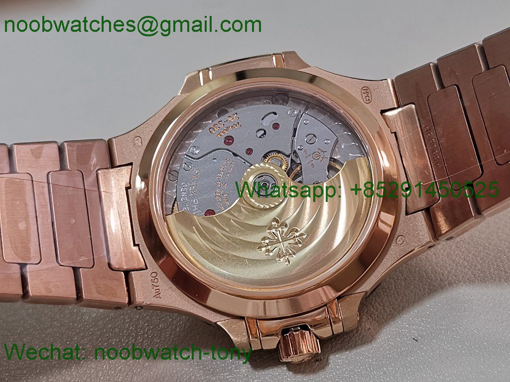 Replica Patek Philippe Nautilus 7118 Ladies Diamonds Bezel Rose Gold PPF 1:1 Best SuperClone White Dial A324 