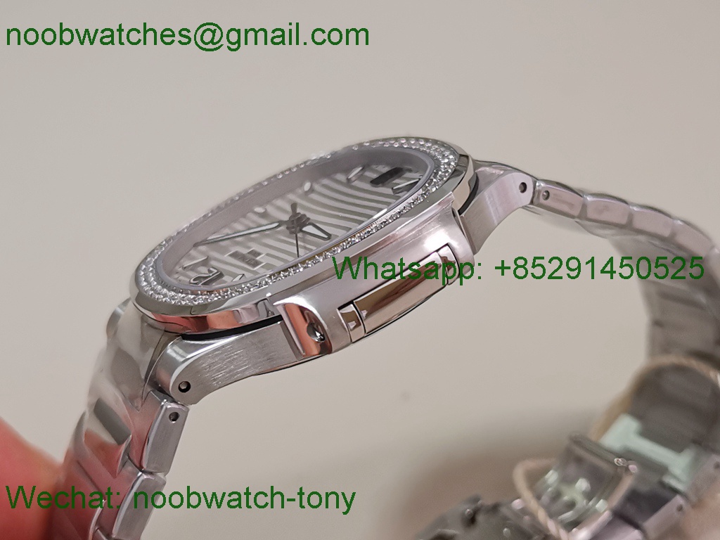 Replica Patek Philippe Nautilus 7118 Ladies Diamonds Bezel PPF 1:1 Best White Dial A324 SuperClone