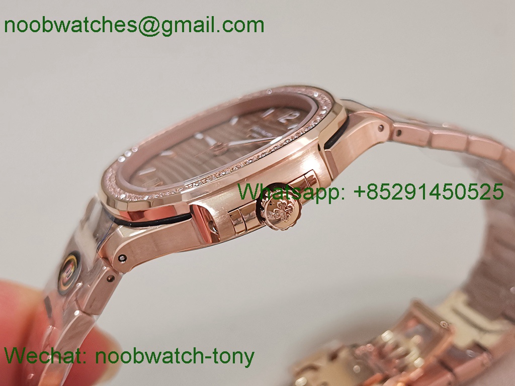 Replica Patek Philippe Nautilus 7118 Ladies Rose Gold Diamond Bezel DDF 1:1 Best SuperClone DD324 