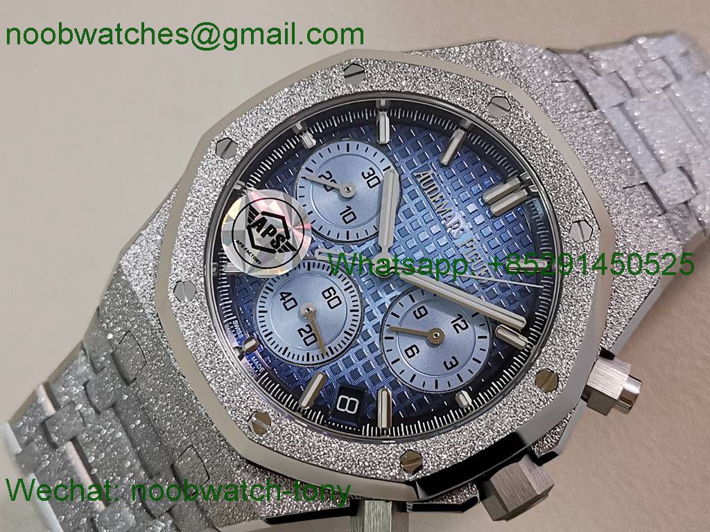 Replica Audemars Piguet AP Royal Oak Chrono 26240 Frosted APSF 1:1 Best SuperCLone Ice Blue Dial SA4401