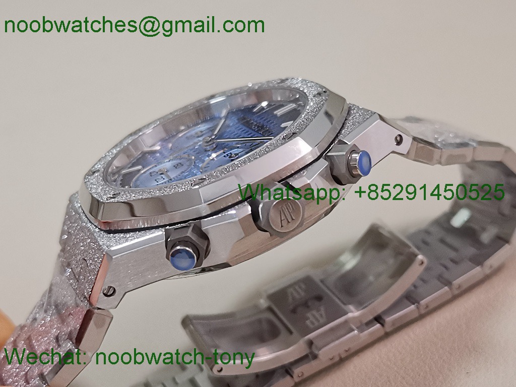 Replica Audemars Piguet AP Royal Oak Chrono 26240 Frosted APSF 1:1 Best SuperCLone Ice Blue Dial SA4401