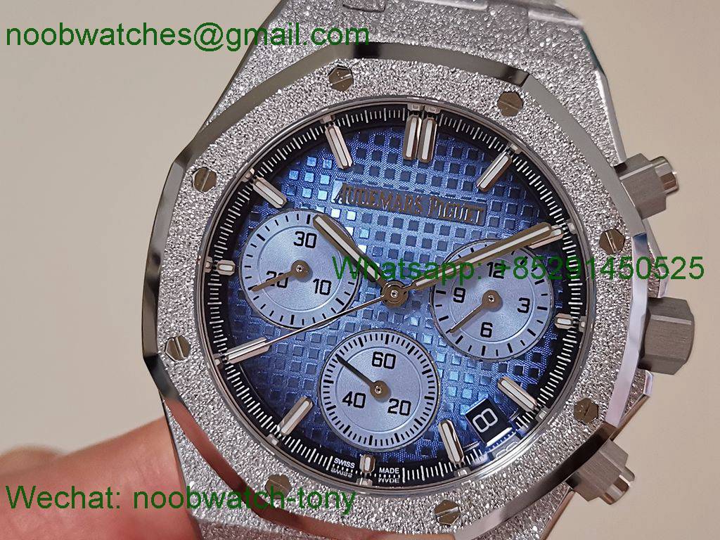 Replica Audemars Piguet AP Royal Oak Chrono 26240 Frosted APSF 1:1 Best SuperCLone Ice Blue Dial SA4401