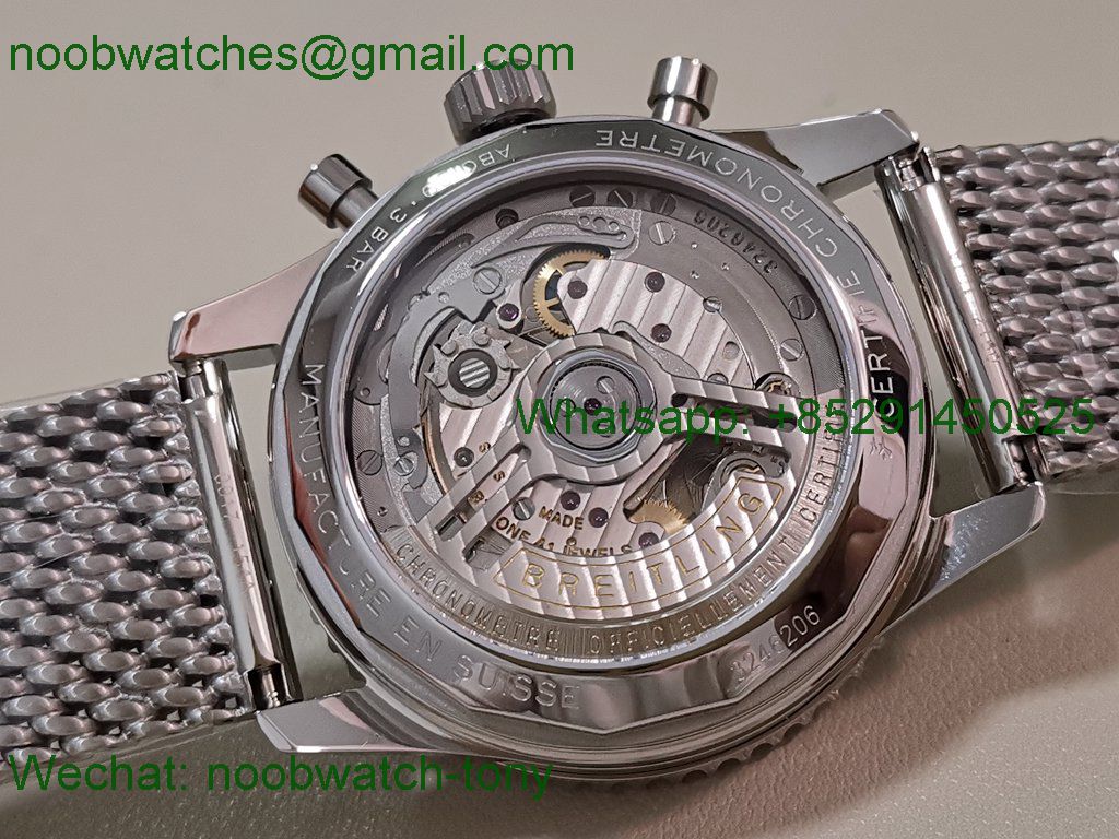 Replica Breitling Navitimer B01 Chrono 43mm Green Dial BLS on Mesh Bracelet