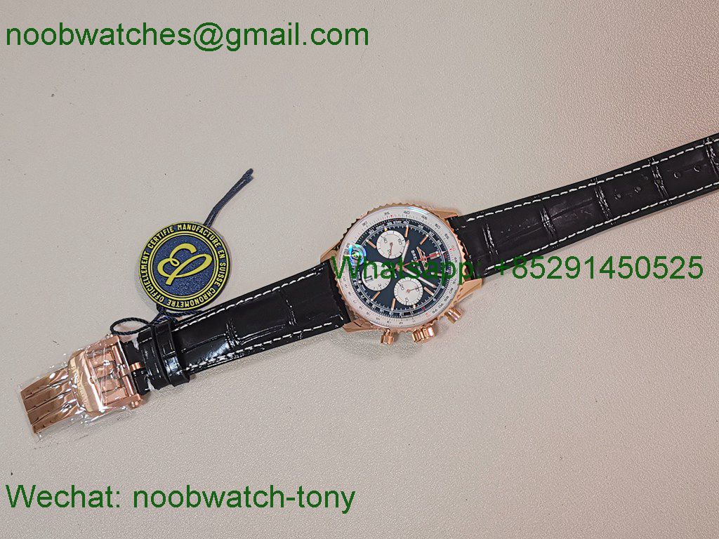 Replica Breitling Navitimer B01 Chrono Rose Gold 43mm Black Dial BLS SuperClone