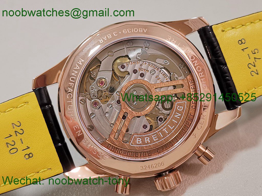 Replica Breitling Navitimer B01 Chrono Rose Gold 43mm Black Dial BLS SuperClone