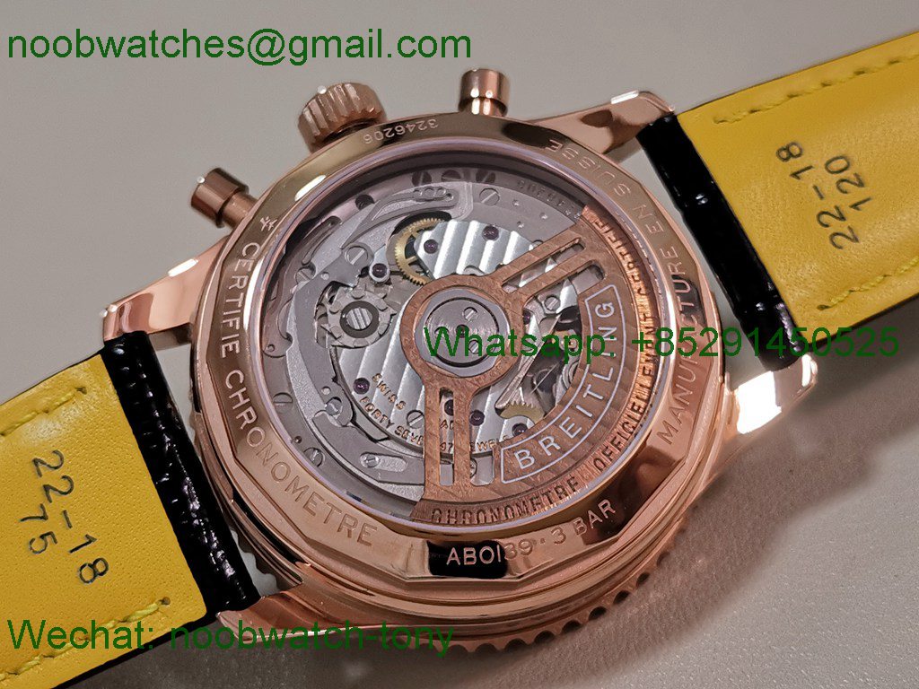 Replica Breitling Navitimer B01 Chrono Rose Gold 43mm Black Dial BLS SuperClone