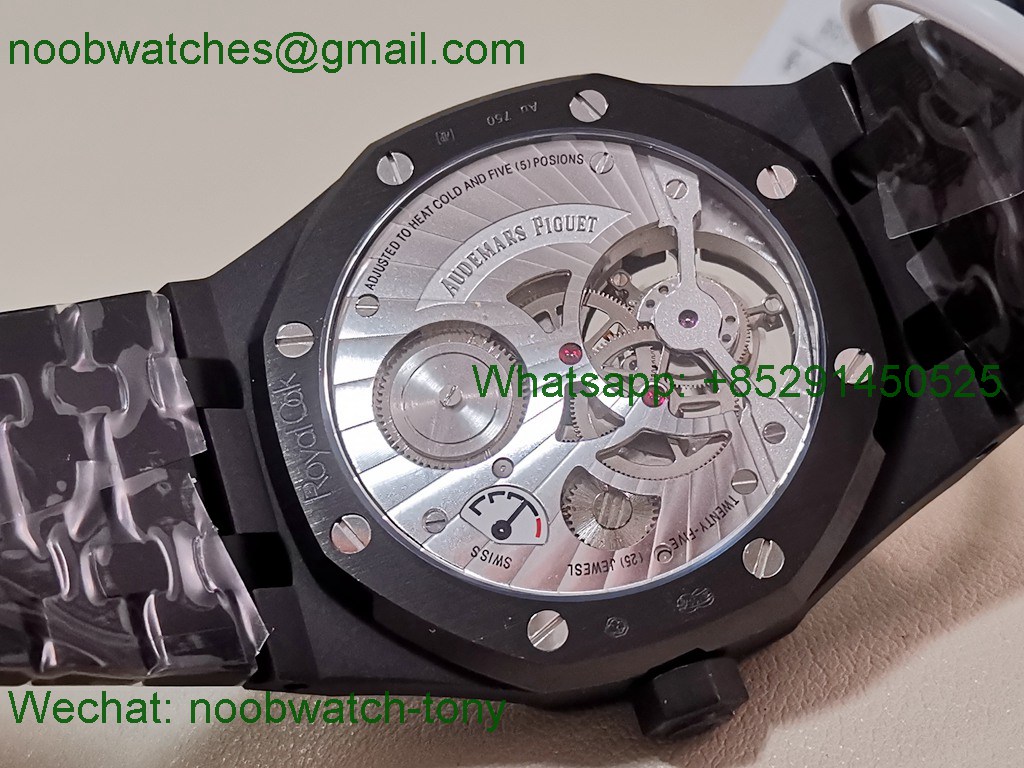 Replica Audemars Piguet AP Royal Oak 41mm Tourbillon Black DLC BBS Best SuperClone