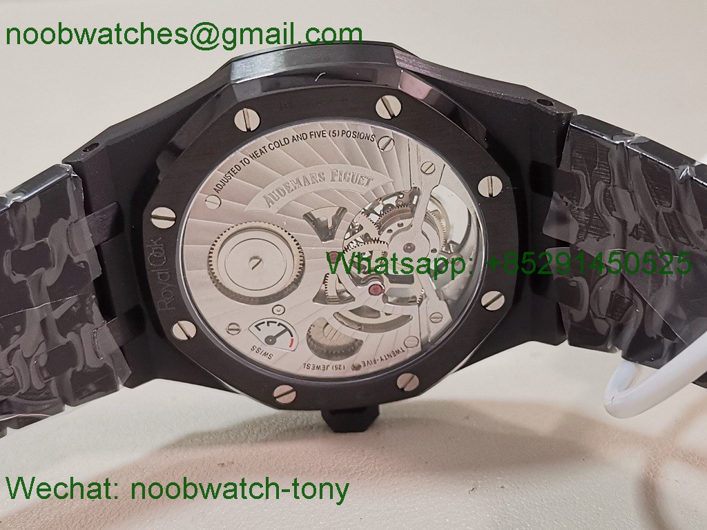 Replica Audemars Piguet AP Royal Oak 41mm Tourbillon Black DLC BBS Best SuperClone