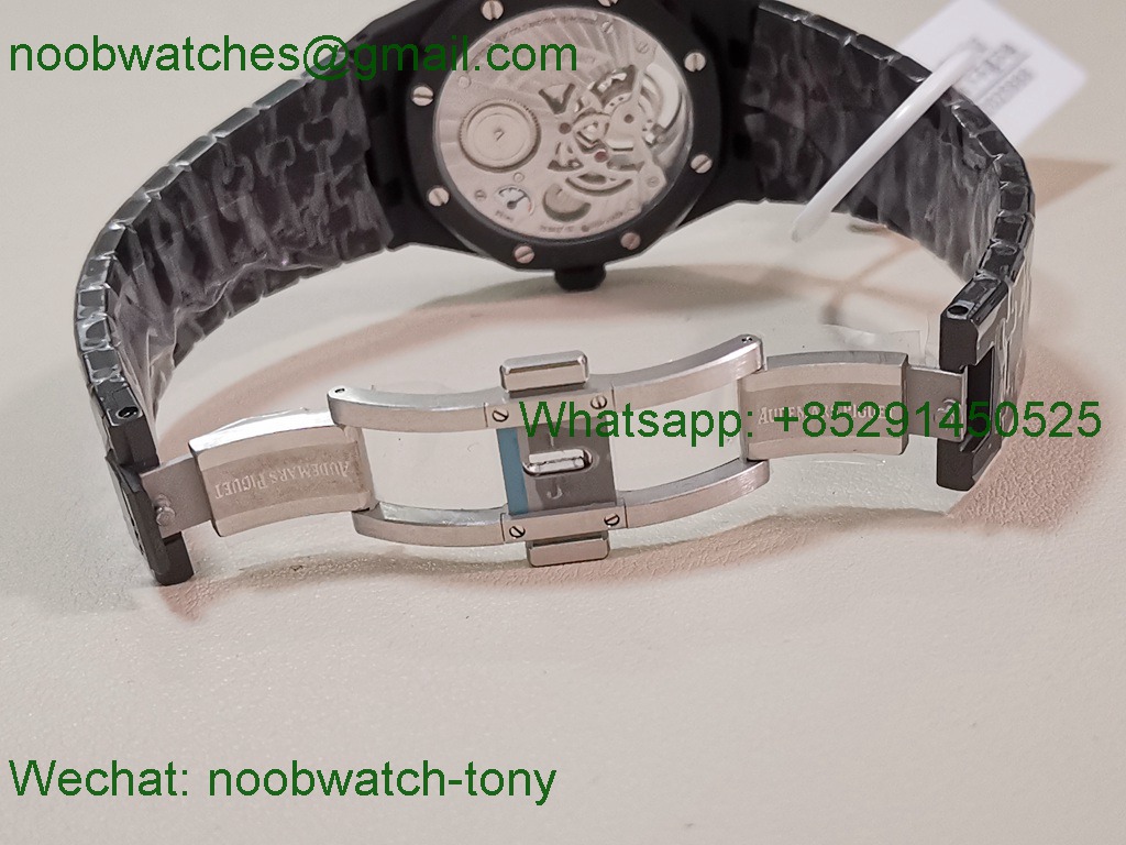 Replica Audemars Piguet AP Royal Oak 41mm Tourbillon Black DLC BBS Best SuperClone