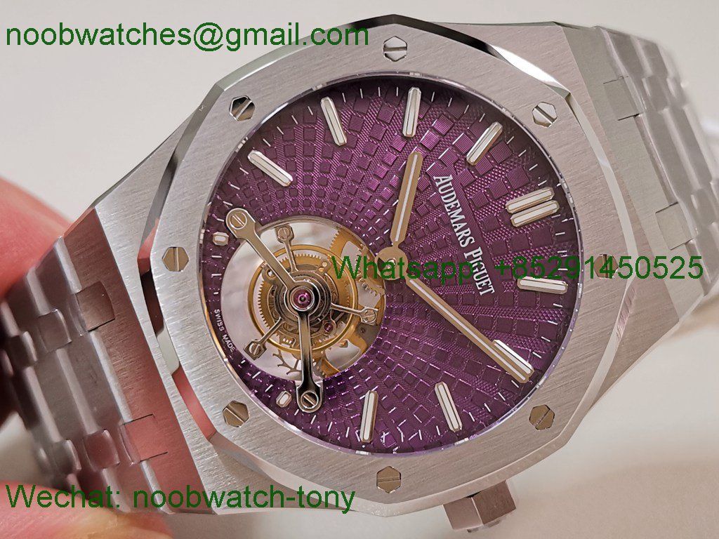 Replica Audemars Piguet AP Royal Oak 41mm Tourbillon BBS Best SuperClone Purple Dial
