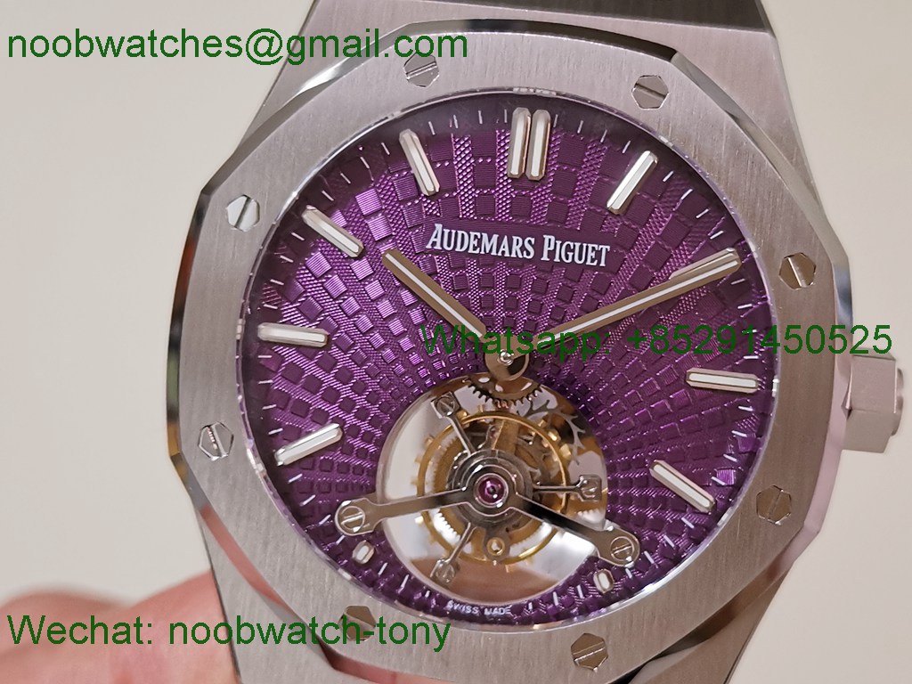 Replica Audemars Piguet AP Royal Oak 41mm Tourbillon BBS Best SuperClone Purple Dial