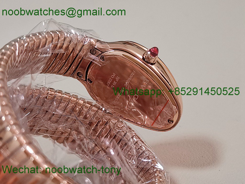 Bulgari Serpenti Rose Gold BVF 1:1 SuperClone Best White Dial Diamond SWISS ETA Quartz