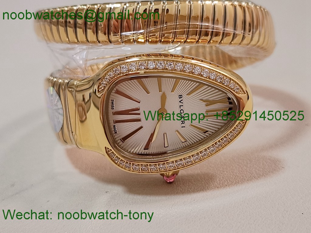 Bulgari Serpenti Yellow Gold BVF 1:1 SuperClone Best White Dial Diamond SWISS ETA Quartz