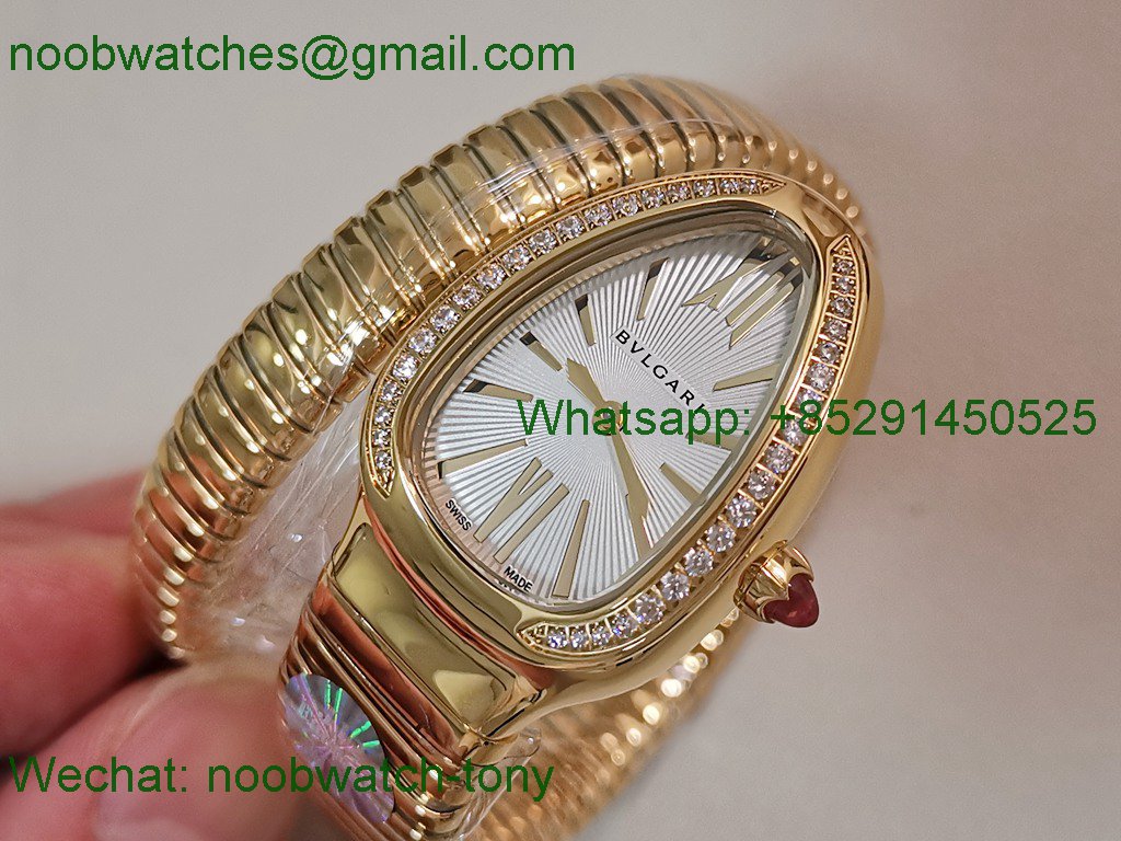 Bulgari Serpenti Yellow Gold BVF 1:1 SuperClone Best White Dial Diamond SWISS ETA Quartz
