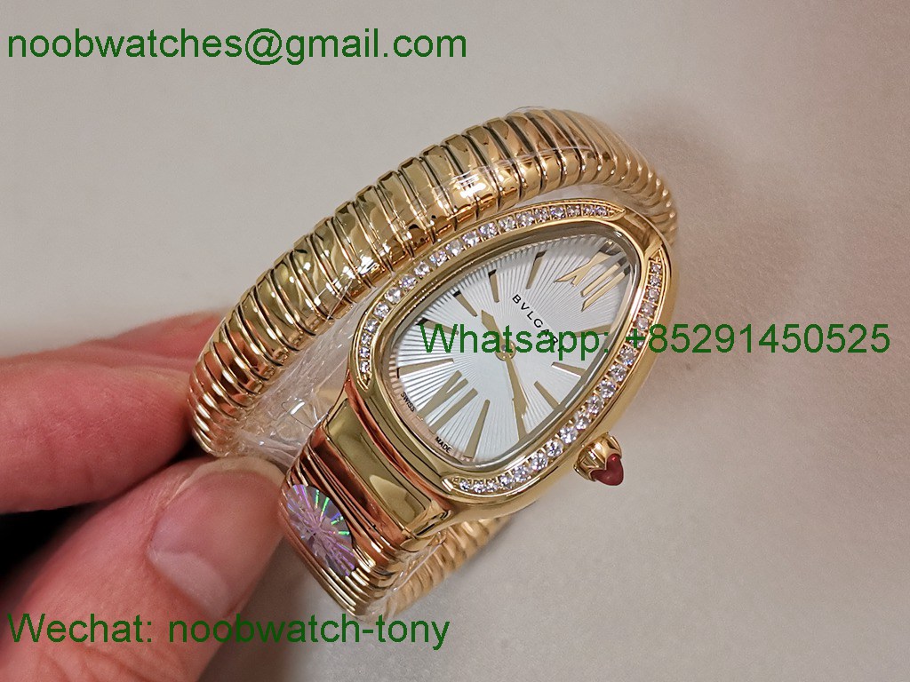 Bulgari Serpenti Yellow Gold BVF 1:1 SuperClone Best White Dial Diamond SWISS ETA Quartz