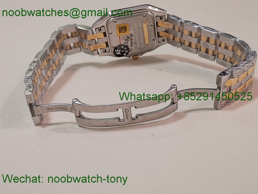 Replica Cartier Panthere Ladies 27mm SS Yellow Gold AF Best SuperClone White Dial Swiss Quartz