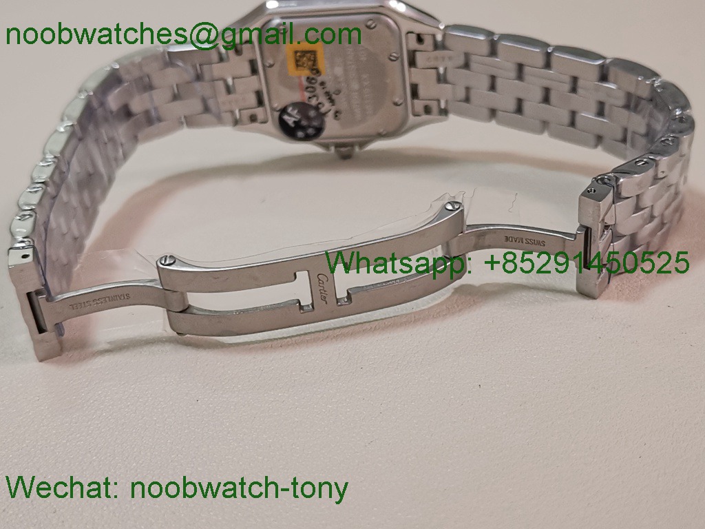 Replica Cartier Panthere Ladies 27mm AF Best SuperClone White Dial Diamond Swiss Quartz