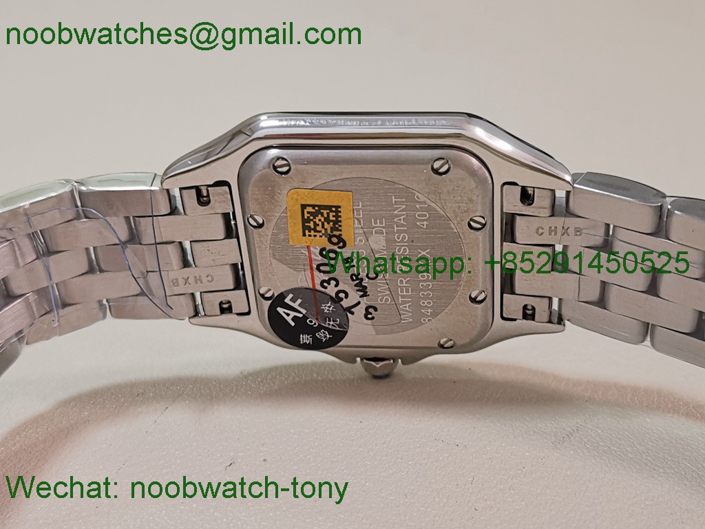 Replica Cartier Panthere Ladies 27mm AF Best SuperClone White Dial Diamond Swiss Quartz