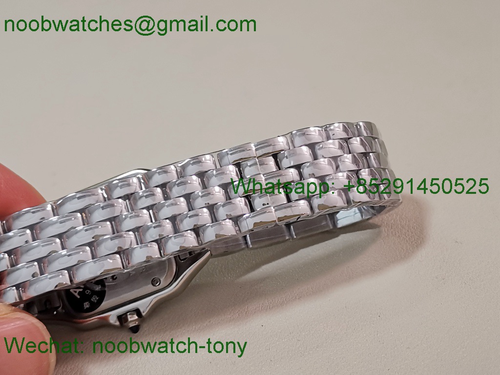 Replica Cartier Panthere Ladies 27mm AF Best SuperClone White Dial Diamond Swiss Quartz