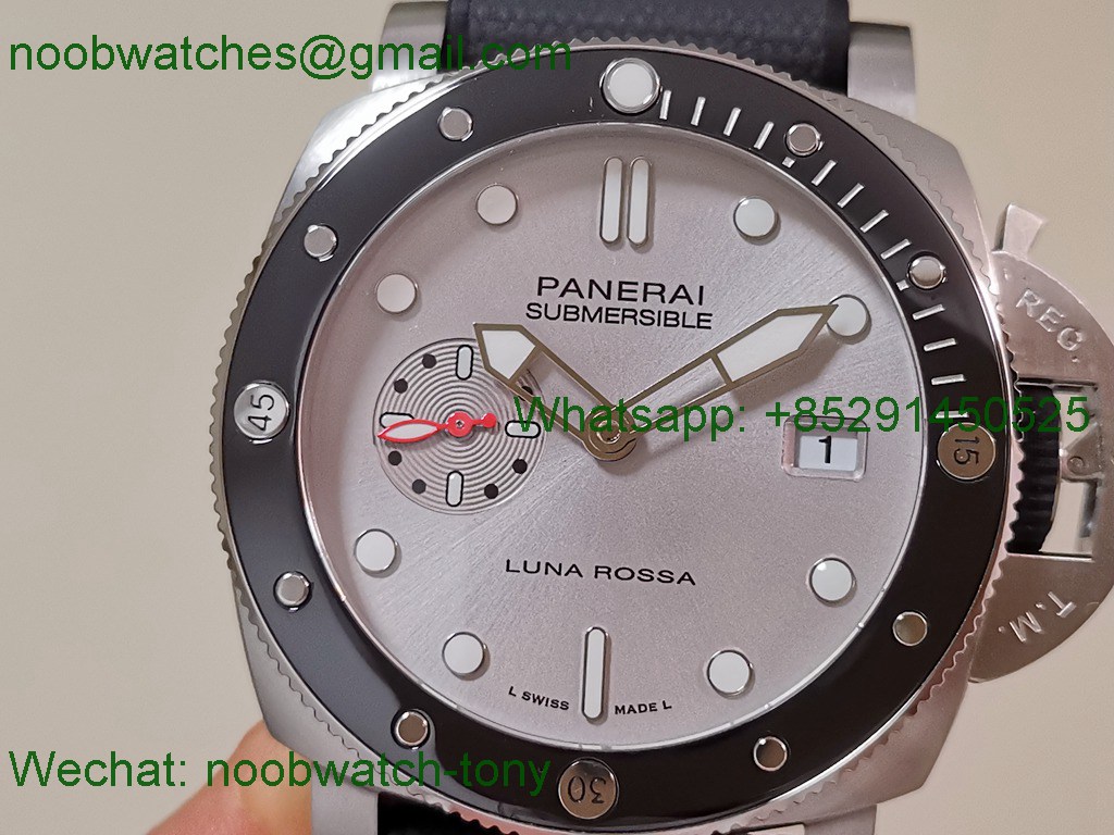Replica PANERAI PAM1681 Submersible Luna Rossa Silver Dial VSF P900 SuperClone Best 