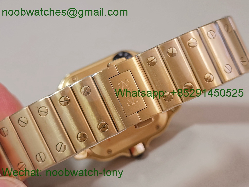 Replica Cartier Santos 35mm Yellow Gold SS White Dial AF SuperClone Best MY9015