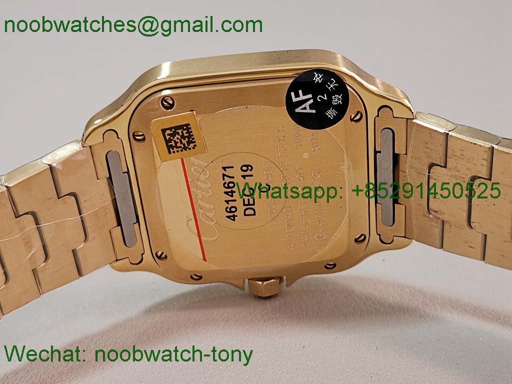 Replica Cartier Santos 35mm Yellow Gold SS White Dial AF SuperClone Best MY9015
