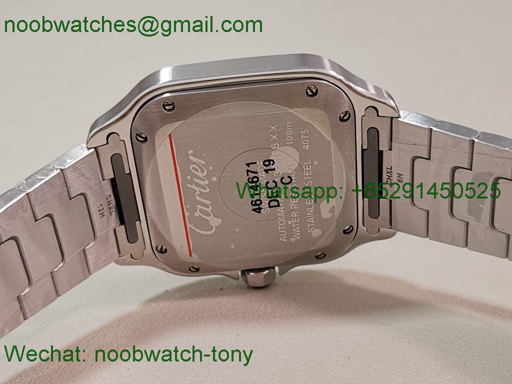 Replica Cartier Santos 35mm BVF 1:1 Best SuperClone Blue Dial SmartLinks  (Free Leather Strap) 