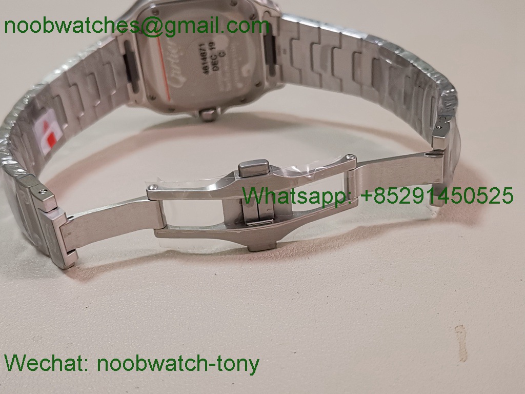 Replica Cartier Santos 35mm BVF 1:1 Best SuperClone Blue Dial SmartLinks  (Free Leather Strap) 