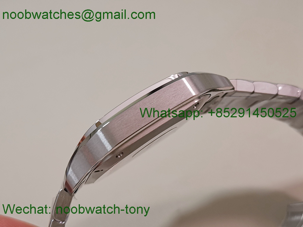 Replica Cartier Santos 35mm BVF 1:1 Best SuperClone Blue Dial SmartLinks  (Free Leather Strap) 