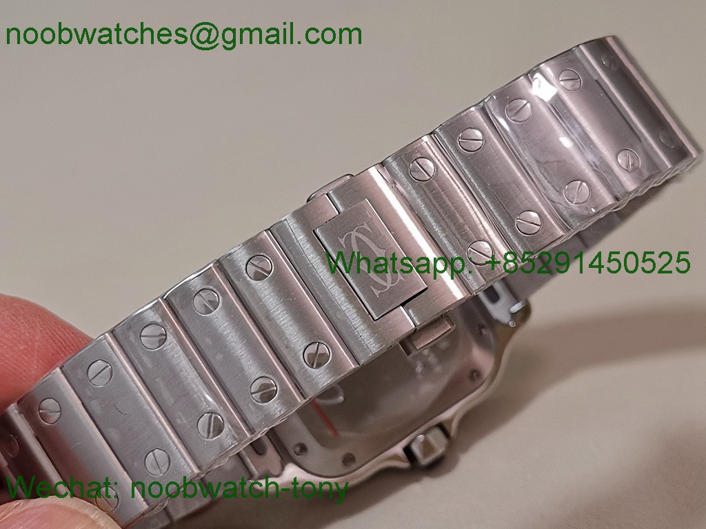 Replica Cartier Santos 35mm BVF 1:1 Best SuperClone Brown Dial SmartLinks V2 (Free Leather Strap)