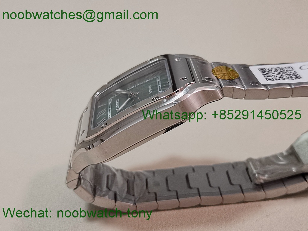 Replica Cartier Santos 35mm AF 1:1 Best SuperClone Green Dial SmartLinks V2