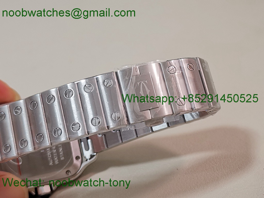 Replica Cartier Santos 35mm AF 1:1 Best SuperClone Green Dial SmartLinks V2