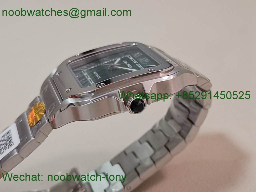 Replica Cartier Santos 35mm AF 1:1 Best SuperClone Green Dial SmartLinks V2