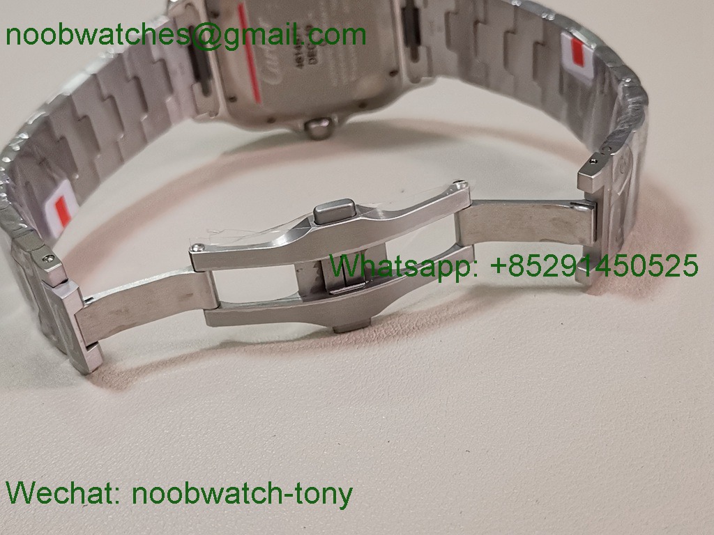 Replica Cartier Santos Mens XL Brown Dial BVF Best SuperClone Steel Bracelet