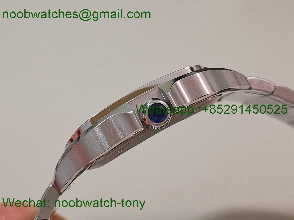 Replica Cartier Santos Mens XL Green Dial BVF Best SuperClone Steel Bracelet